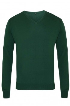 Pulover tricotat pentru barbati, Premier PR694 V-Neck, bottle green