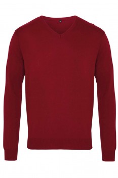 Pulover tricotat pentru barbati, Premier PR694 V-Neck, burgundy