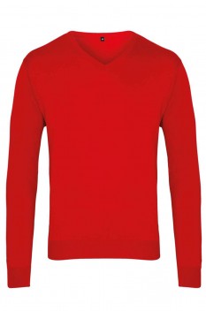 Pulover tricotat pentru barbati, Premier PR694 V-Neck, red