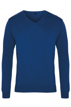 Pulover tricotat pentru barbati, Premier PR694 V-Neck, royal blue
