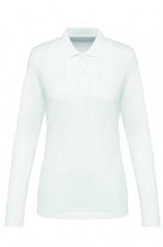 Tricou polo cu maneca lunga femei, Kariban Premium PK203, white