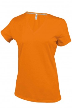 Tricou femei, bumbac 100%, Kariban KA381 V-Neck, Orange