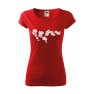 Tricou imprimat Cherry Blossoms, pentru femei, rosu, 100% bumbac