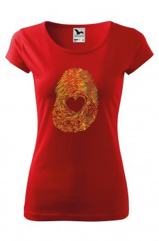 Tricou imprimat Heart Imprint, pentru femei, rosu, 100% bumbac