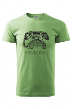Tricou imprimat Awake, pentru barbati, verde iarba, 100% bumbac