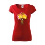 Tricou imprimat Colourful Tree, pentru femei, rosu, 100% bumbac