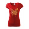 Tricou imprimat Abstract Butterfly, pentru femei, rosu, 100% bumbac