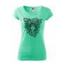 Tricou imprimat Medusa, pentru femei, verde menta, 100% bumbac