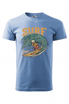 Tricou imprimat Surf Club, pentru barbati, albastru deschis, 100% bumbac