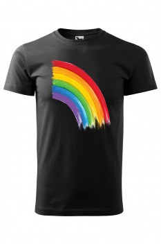 Tricou imprimat Rainbow, pentru barbati, negru, 100% bumbac