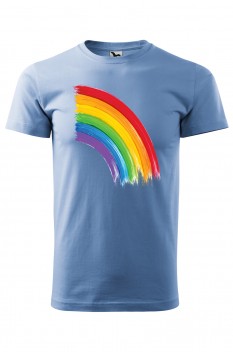 Tricou imprimat Rainbow, pentru barbati, albastru deschis, 100% bumbac