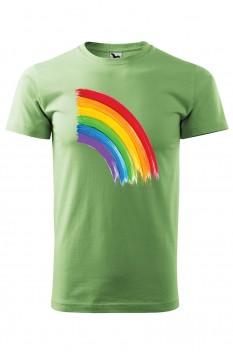 Tricou imprimat Rainbow, pentru barbati, verde iarba, 100% bumbac