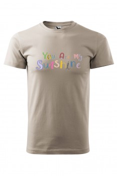 Tricou imprimat You Are My Sunshine, pentru barbati, gri ice, 100% bumbac