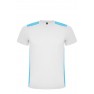 Tricou unisex, poliester 100%, Roly Detroit, White/Turquoise
