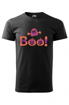 Tricou imprimat Boo, pentru barbati, negru, 100% bumbac