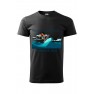 Tricou personalizat Wakeboarding, pentru barbati, negru, 100% bumbac