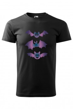 Tricou imprimat Friendly Bats, pentru barbati, negru, 100% bumbac