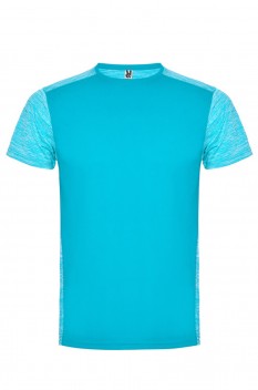 Tricou barbati, poliester 100%, Roly Zolder, Turquoise/Heather Turquoise