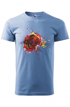 Tricou imprimat Colorful Scalar, pentru barbati, albastru deschis, 100% bumbac