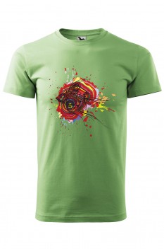 Tricou imprimat Colorful Scalar, pentru barbati, verde iarba, 100% bumbac