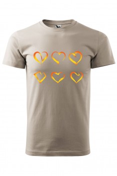 Tricou imprimat Heart Shaped, pentru barbati, gri ice, 100% bumbac