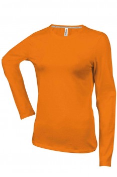 Tricou cu maneca lunga pentru femei, bumbac 100%, Kariban KA383, orange