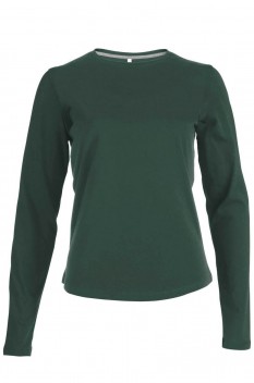 Tricou cu maneca lunga pentru femei, bumbac 100%, Kariban KA383, forest green