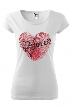 Tricou imprimat Love, pentru femei, alb, 100% bumbac
