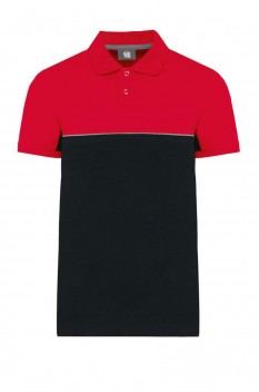 Tricou polo unisex, WK210 Two-Tone, black/red