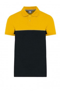 Tricou polo unisex, WK210 Two-Tone, black/yellow
