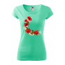 Tricou personalizat Beautiful Roses, pentru femei, verde menta, 100% bumbac