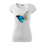 Tricou personalizat Butterfly Art, pentru femei, alb, 100% bumbac