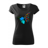 Tricou personalizat Butterfly Art, pentru femei, negru, 100% bumbac