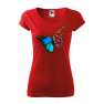 Tricou personalizat Butterfly Art, pentru femei, rosu, 100% bumbac