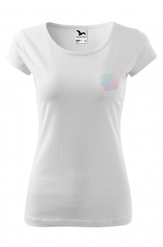 Tricou personalizat Pink Outline, pentru femei, alb, 100% bumbac