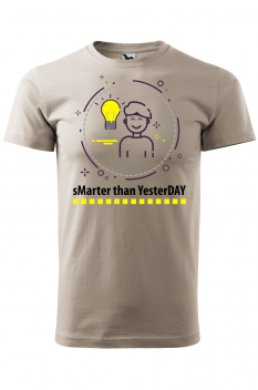 Tricou personalizat Smarter than Yesterday, pentru barbati, gri ice, 100% bumbac
