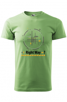 Tricou personalizat Right Way, pentru barbati, verde iarba, 100% bumbac