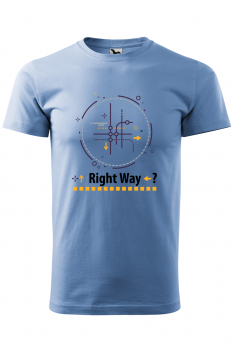 Tricou personalizat Right Way, pentru barbati, albastru deschis, 100% bumbac
