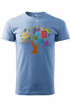 Tricou personalizat Tree of Books, pentru barbati, albastru deschis, 100% bumbac