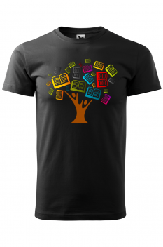 Tricou personalizat Tree of Books, pentru barbati, negru, 100% bumbac