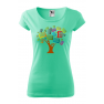 Tricou personalizat Tree of Books, pentru femei, verde menta, 100% bumbac