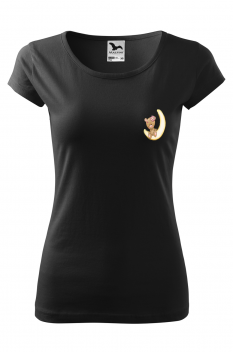 Tricou personalizat Bear for Her, pentru femei, negru, 100% bumbac