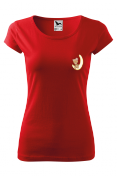 Tricou personalizat Bear for Her, pentru femei, rosu, 100% bumbac