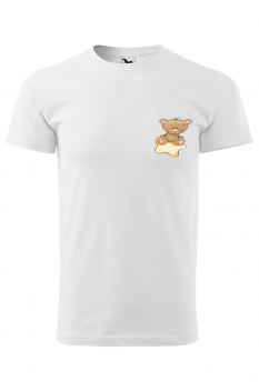 Tricou personalizat Bear for Him, pentru barbati, alb, 100% bumbac