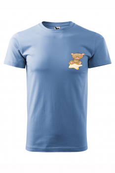 Tricou personalizat Bear for Him, pentru barbati, albastru deschis, 100% bumbac