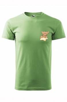 Tricou personalizat Bear for Him, pentru barbati, verde iarba, 100% bumbac