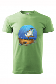 Tricou personalizat Ship, pentru barbati, verde iarba, 100% bumbac