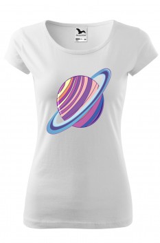 Tricou personalizat Planet, pentru femei, alb, 100% bumbac