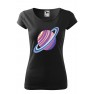 Tricou personalizat Planet, pentru femei, negru, 100% bumbac
