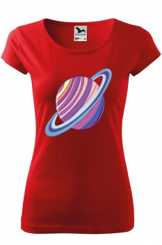 Tricou personalizat Planet, pentru femei, rosu, 100% bumbac